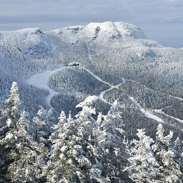 Overhead view of Stowe mountain trails 